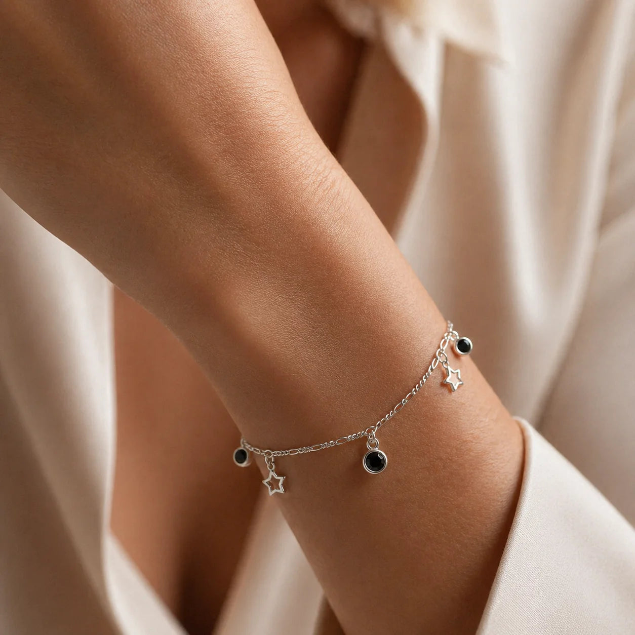 Pulsera Estrellas Circones Ónix