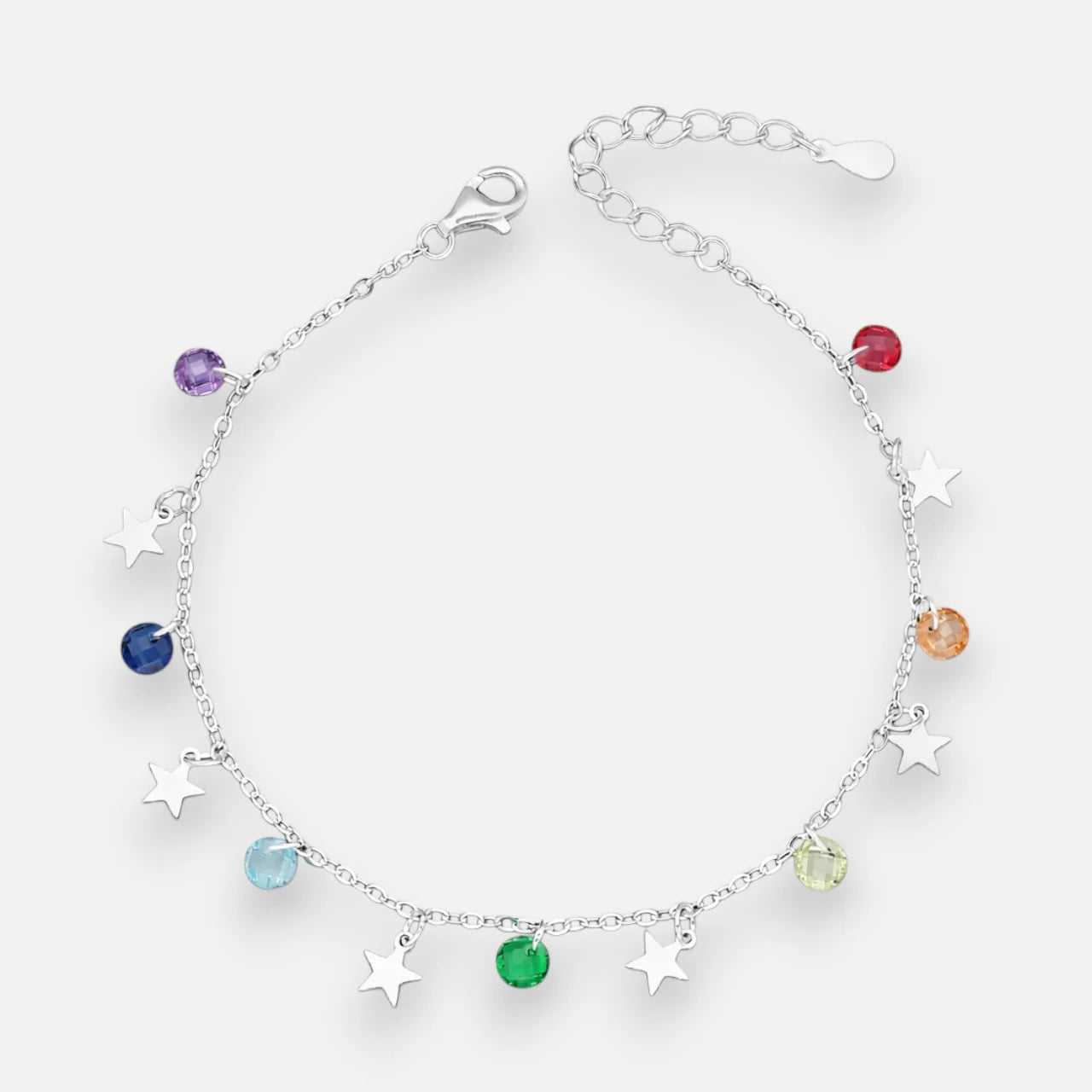 Pulsera Estrellas Cristales Hecho con Swarovski 7 Chakras