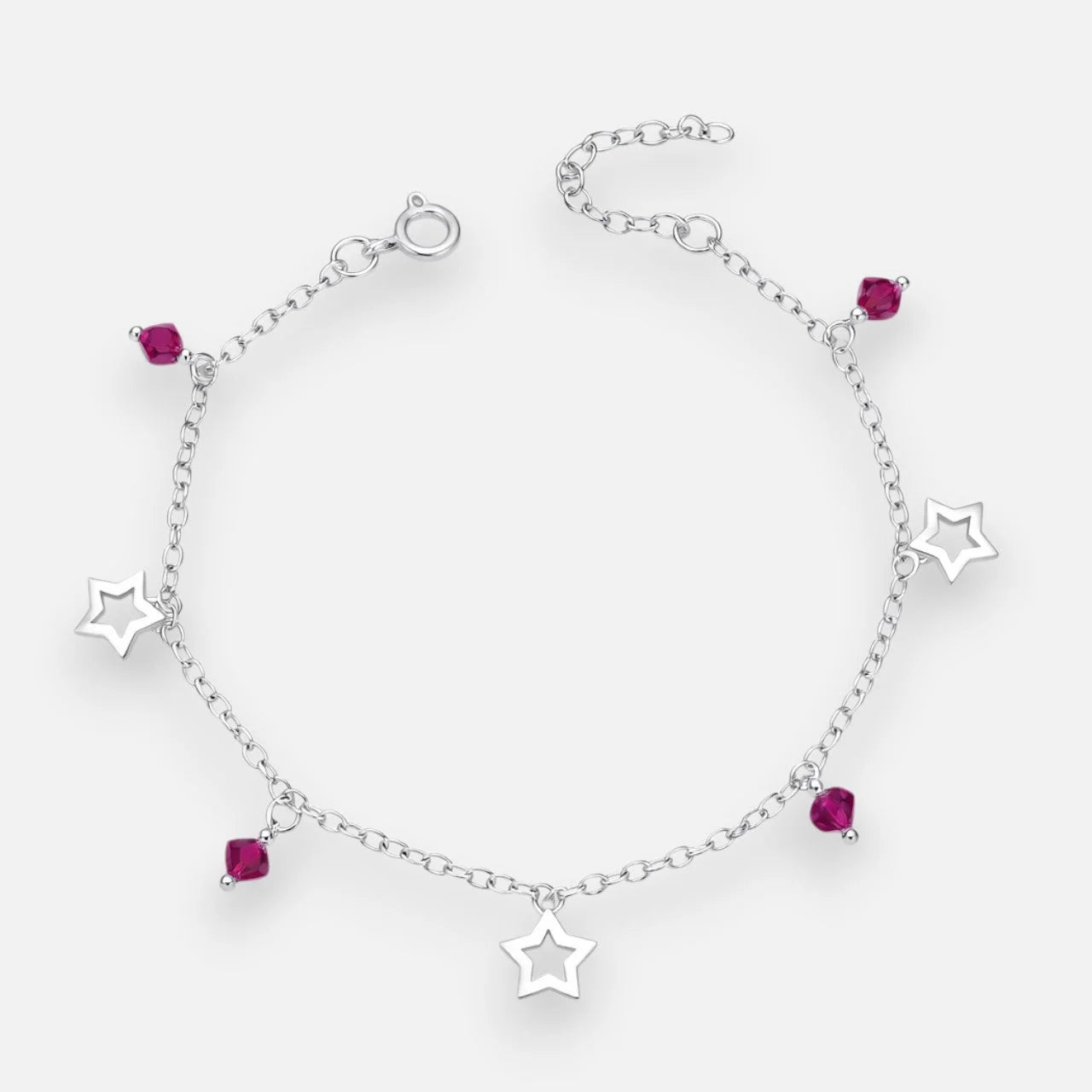 Pulsera Estrellas Cristales Hecho con Swarovski Morado