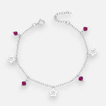 Pulsera Estrellas Cristales Hecho con Swarovski Morado