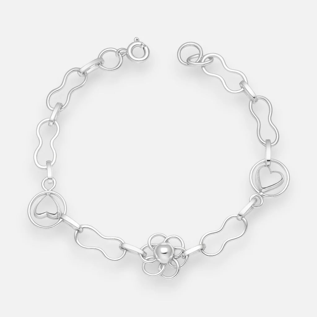 Pulsera Flor Infinitos Corazones