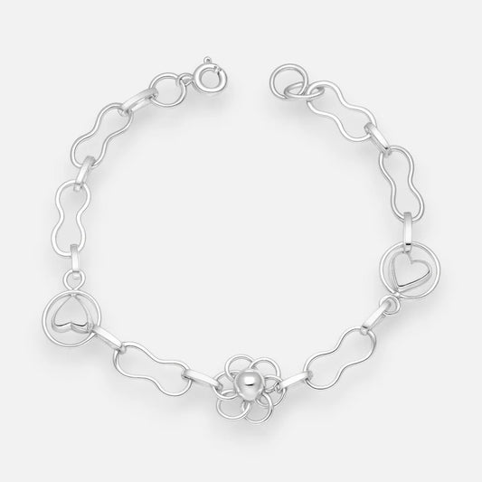 Pulsera Flor Infinitos Corazones