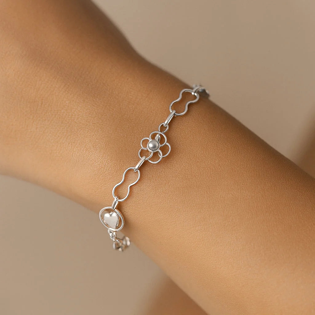 Pulsera Flor Infinitos Corazones