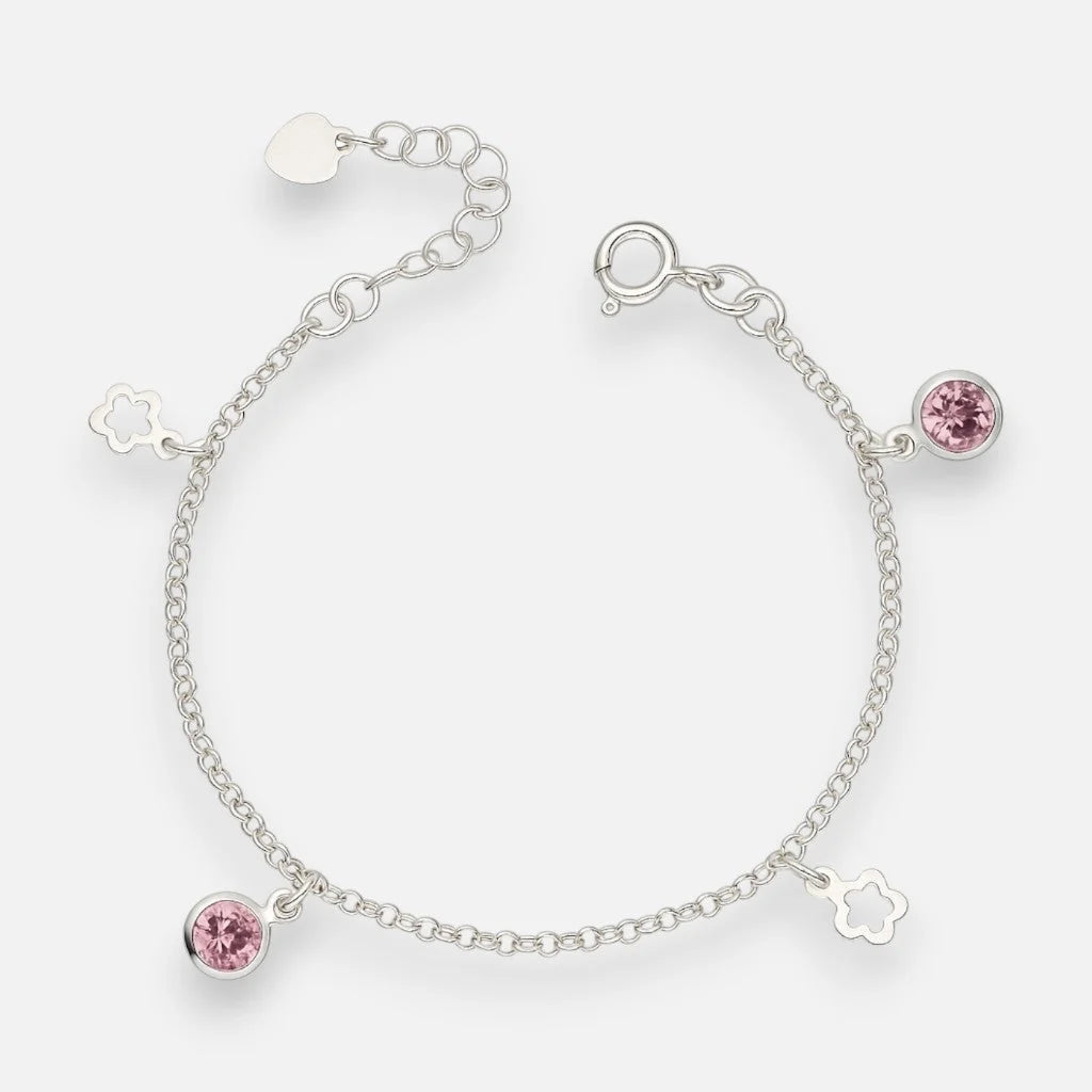 Pulsera Flores Circones Rosa Francia 17 cm