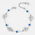 Pulsera Flores Cristales Azules