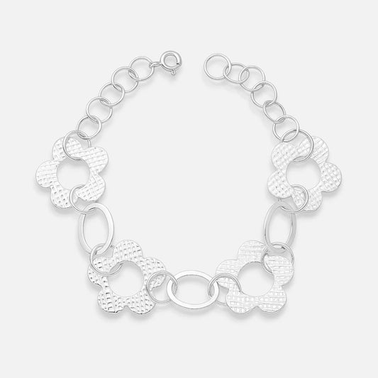 Pulsera Flores Martilladas Óvalos