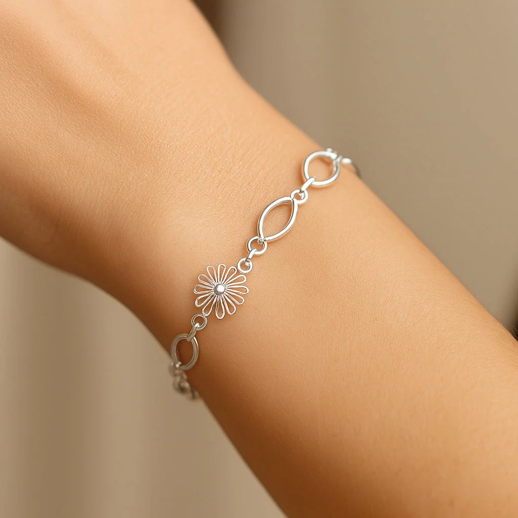 Pulsera Flores Óvalos