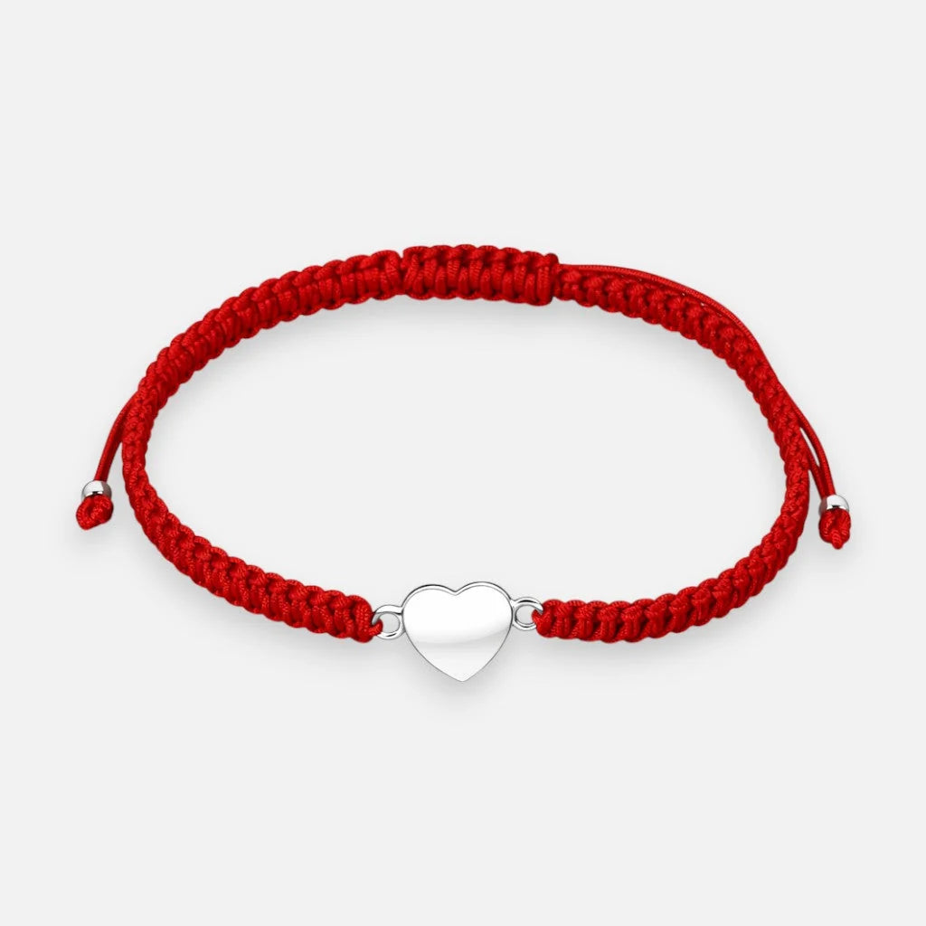 Pulsera Hilo Rojo Ajustable Corazón