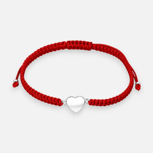 Pulsera Hilo Rojo Ajustable Corazón