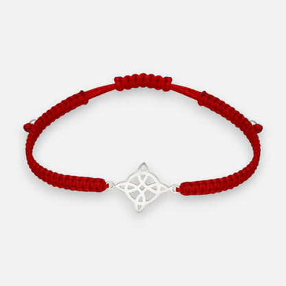 Pulsera Hilo Rojo Ajustable Nudo de Brujas