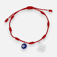Pulsera Hilo Rojo Ajustable Ojo Turco Nudo de Brujas