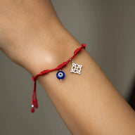 Pulsera Hilo Rojo Ajustable Ojo Turco Nudo de Brujas