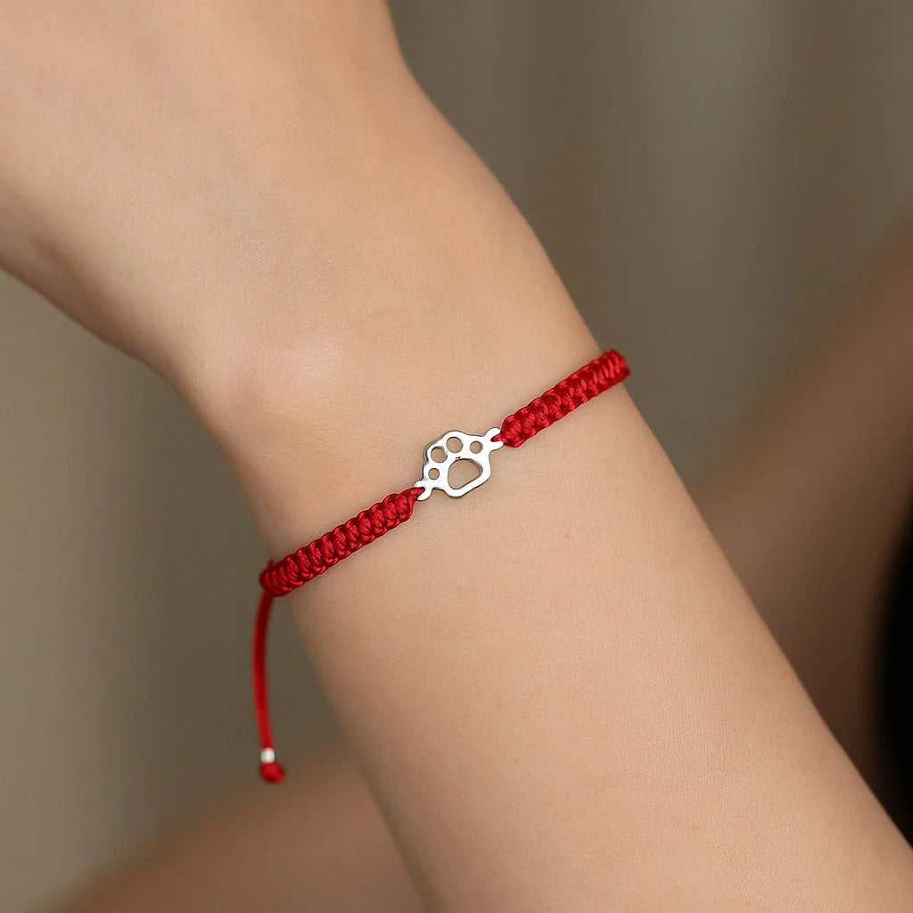 Pulsera Hilo Rojo Ajustable Patita