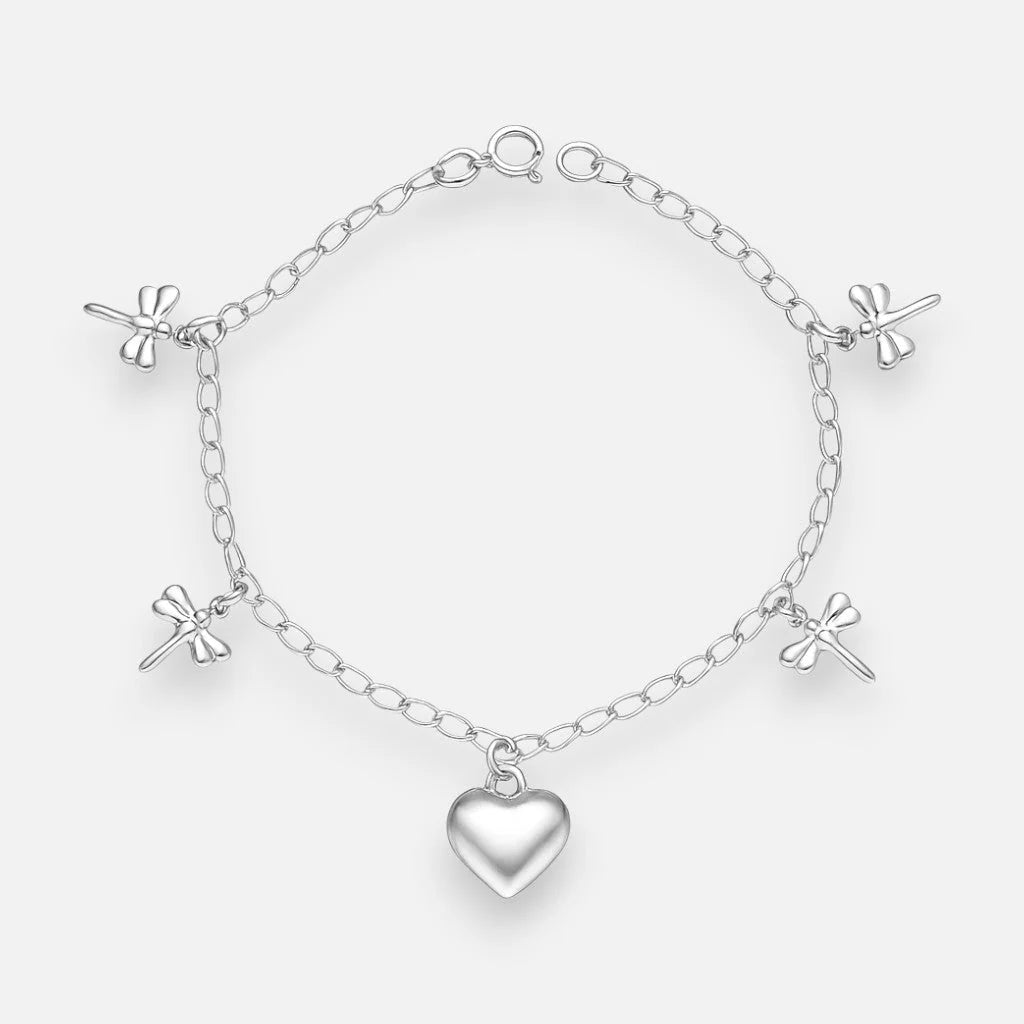 Pulsera Libélulas y Corazón