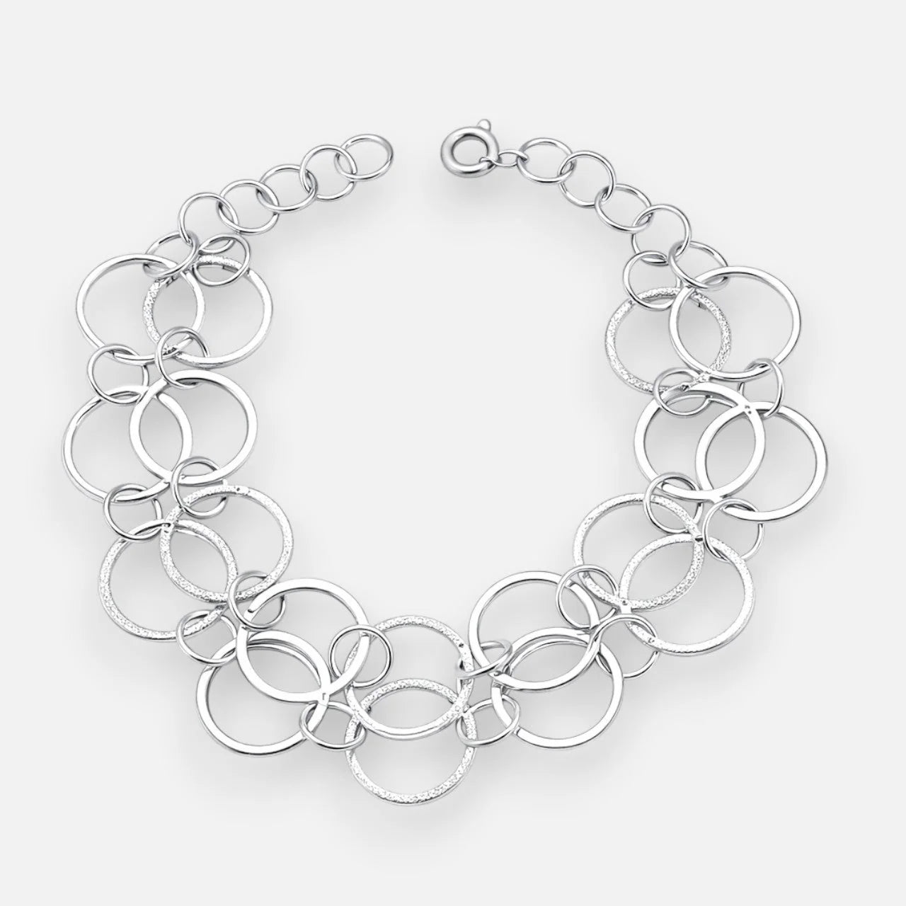 Pulsera Malla Círculos Lisos Facetados