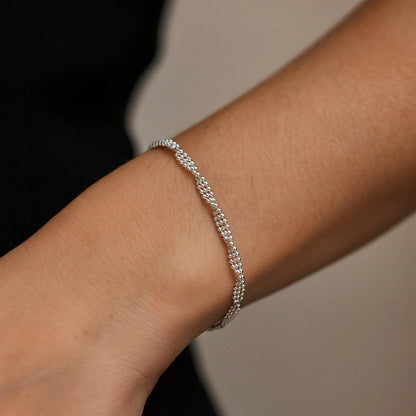 Pulsera Malla de Esferas Entorchada