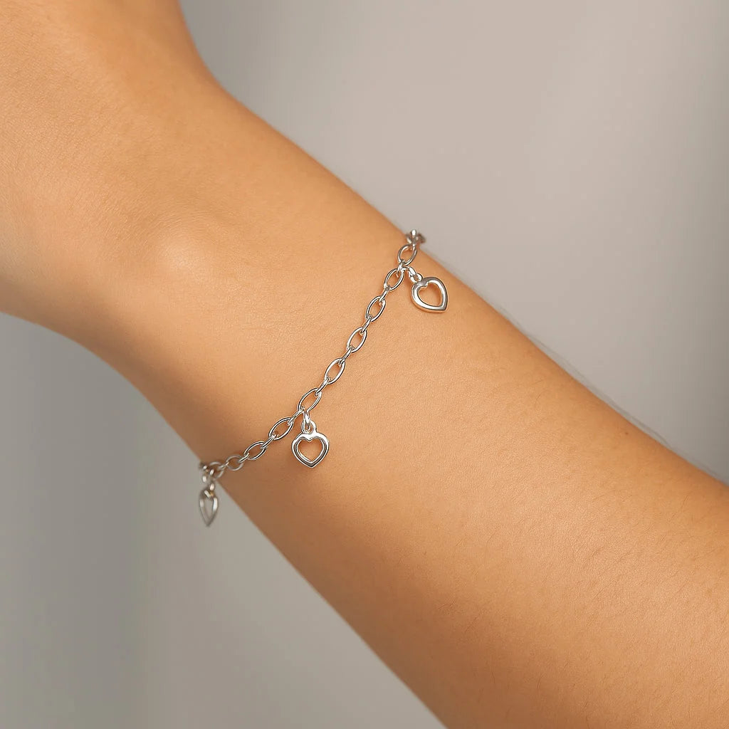 Pulsera Ovalos Corazones