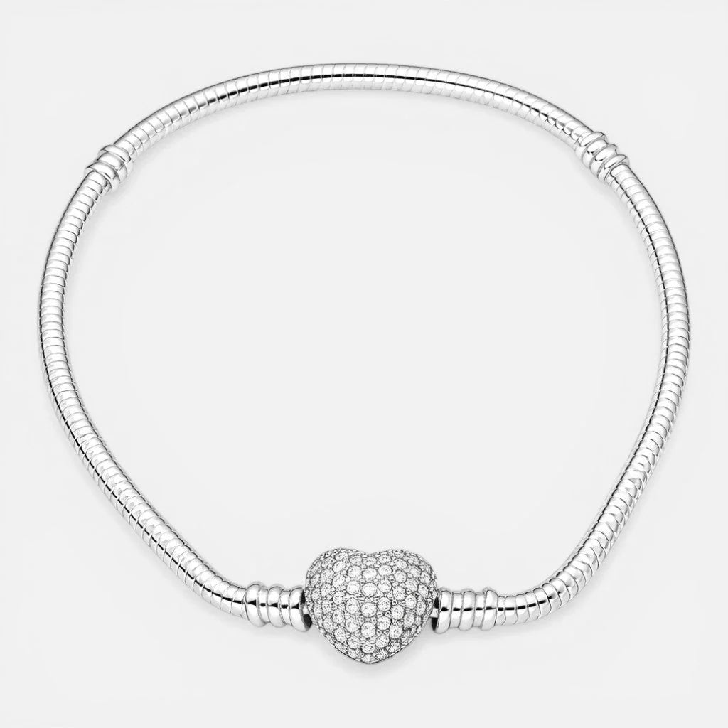 Pulsera para Charm Corazón Circones 19 cm