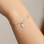 Pulsera Patita Huesito Perrito Cristales Hechos con Swarovski