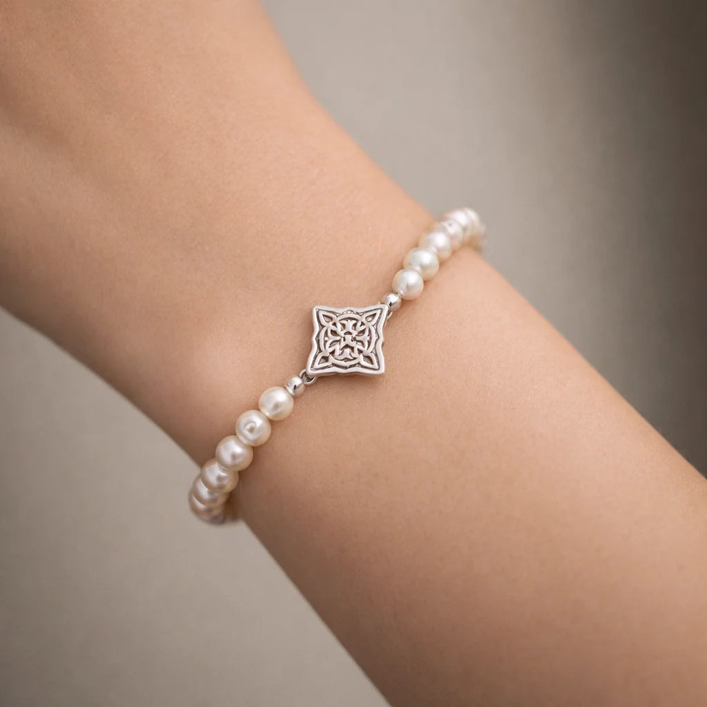 Pulsera Perlas Nudo de Brujas