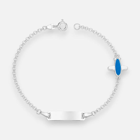 Pulsera Piocha Avioncito Esmaltado 17 cm
