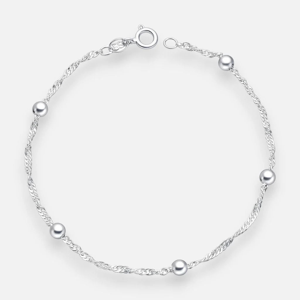 Pulsera Singapur con Esferas