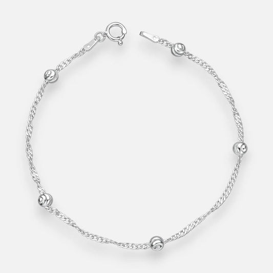 Pulsera Singapur Esferas Facetadas