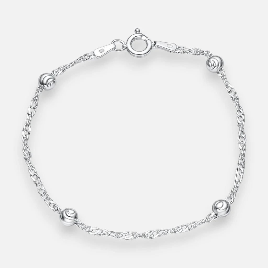 Pulsera Singapur Esferas Facetadas 16 cm
