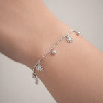 Pulsera Esferas Flor Circones