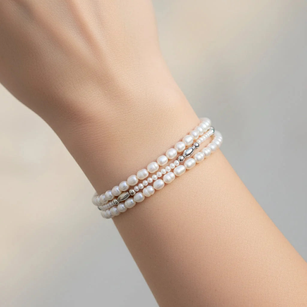 Pulsera Trenzada Madre Perla