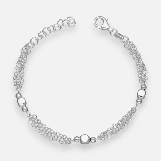 Pulsera Triple Esferas Cubos