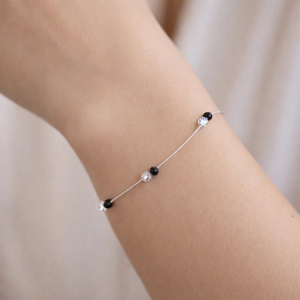Pulsera Veneciana Cristales Ónix Tornasol