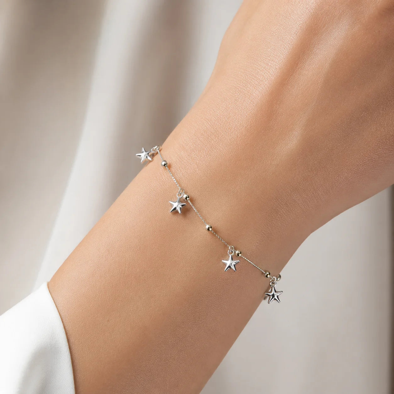 Pulsera Veneciana Estrellas Esferas P02PCC-001