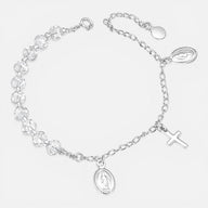 Pulsera Virgen de Guadalupe Cruz Cristales Tornasol