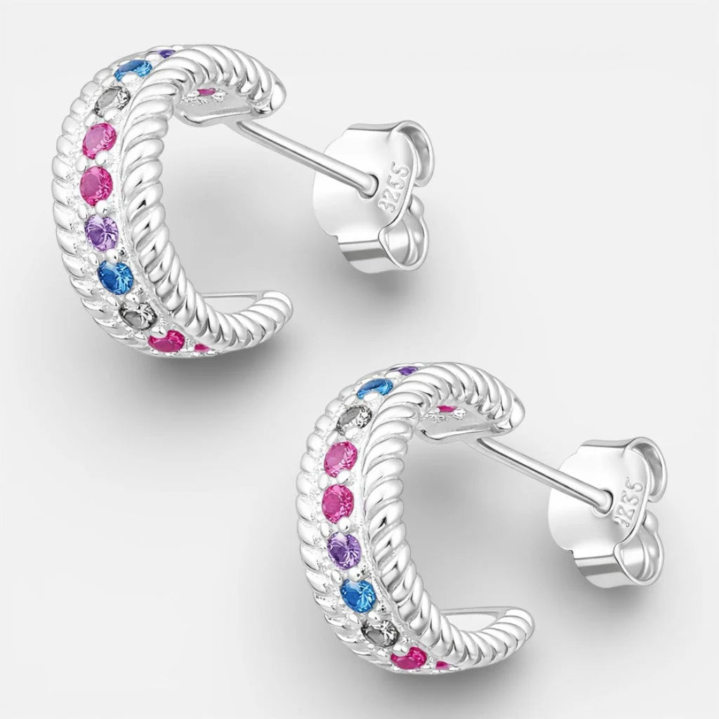 Semi Argolla Entorchada Circones Multicolor 12 mm