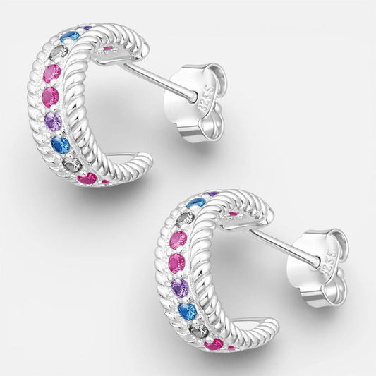 Semi Argolla Entorchada Circones Multicolor 12 mm
