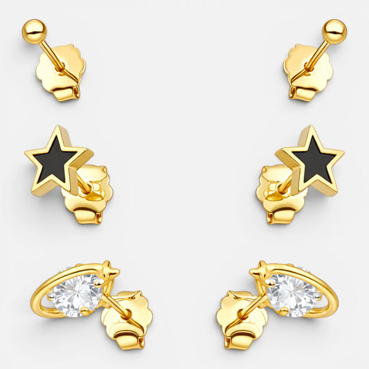 Set Aros Minimalista Esfera Estrella Planeta