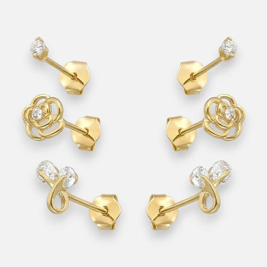 Set Aros Minimalista Flores Lazo Circones