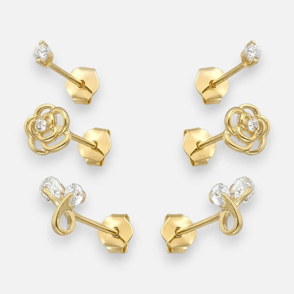 Set Aros Minimalista Flores Lazo Circones