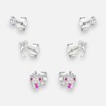 Set Aros Minimalista Frutilla Trébol Circones
