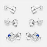 Set Aros Minimalista Planeta Corazón Estrella Circones