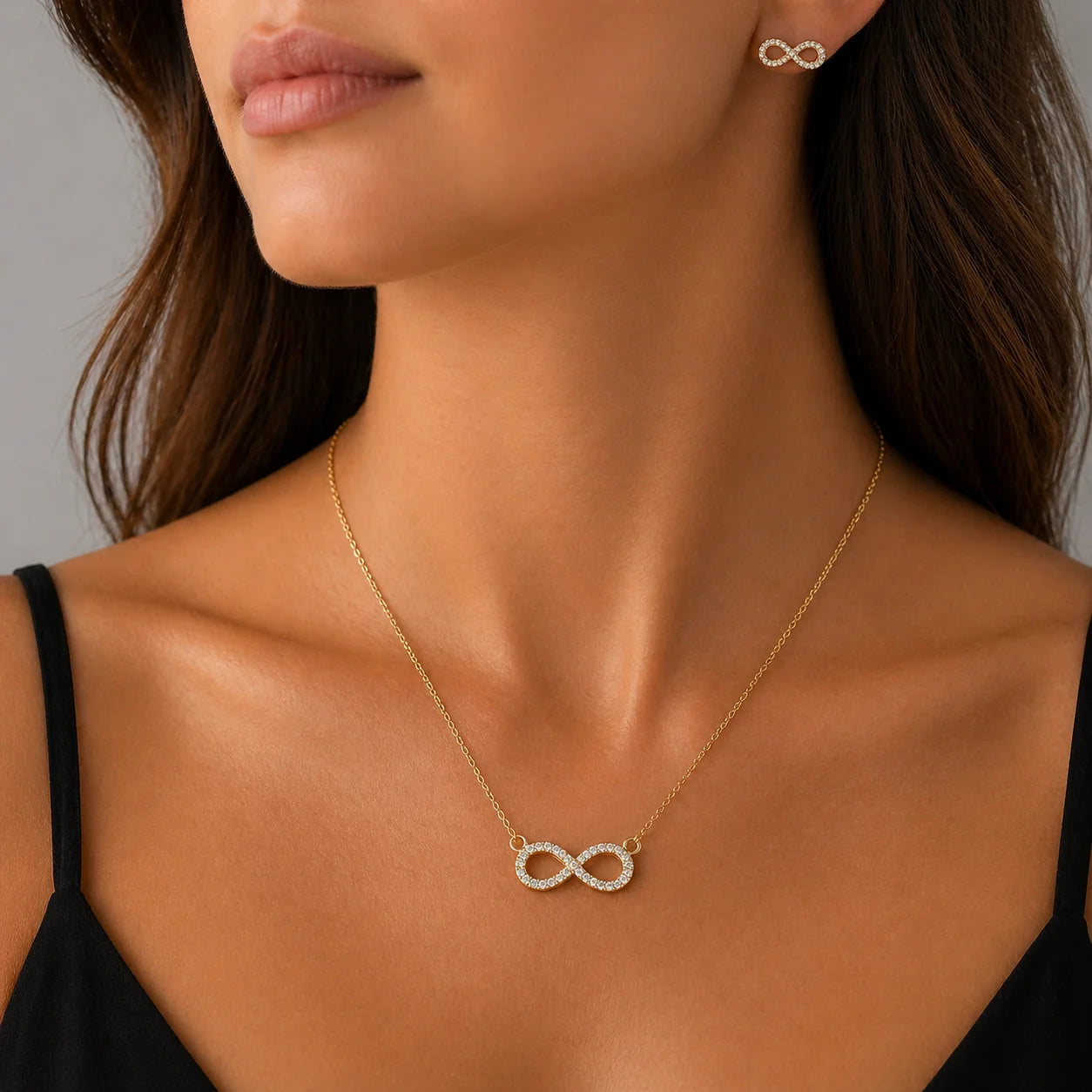 Set Collar y Aros Infinito Circones