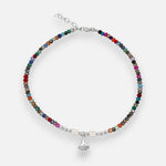 Tobillera Concha Perlas Cristales Multicolor