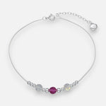 Tobillera Esferas Cristales Hecho con Swarovski Morado