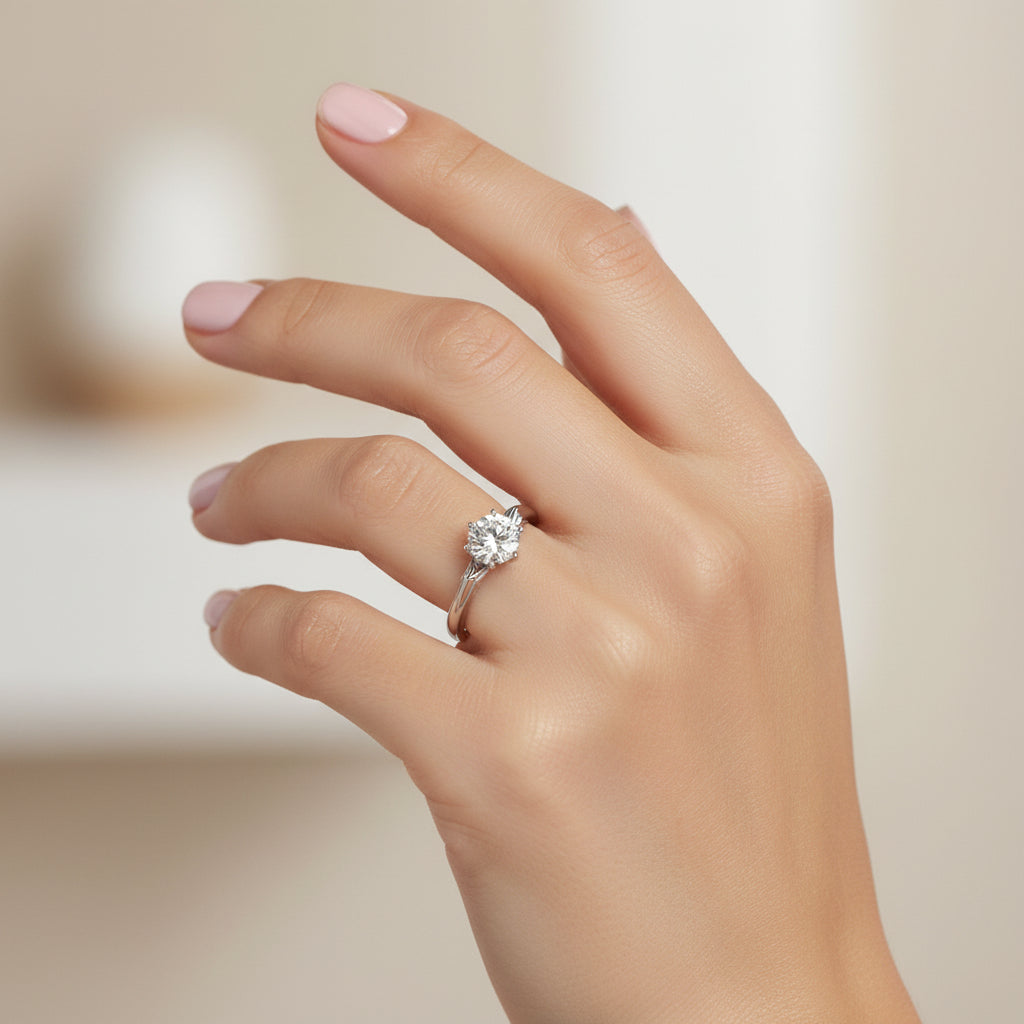 Anillo Solitario Moissanita