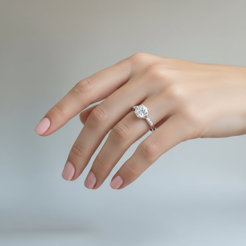 Anillo Flor Moissanita y Circones