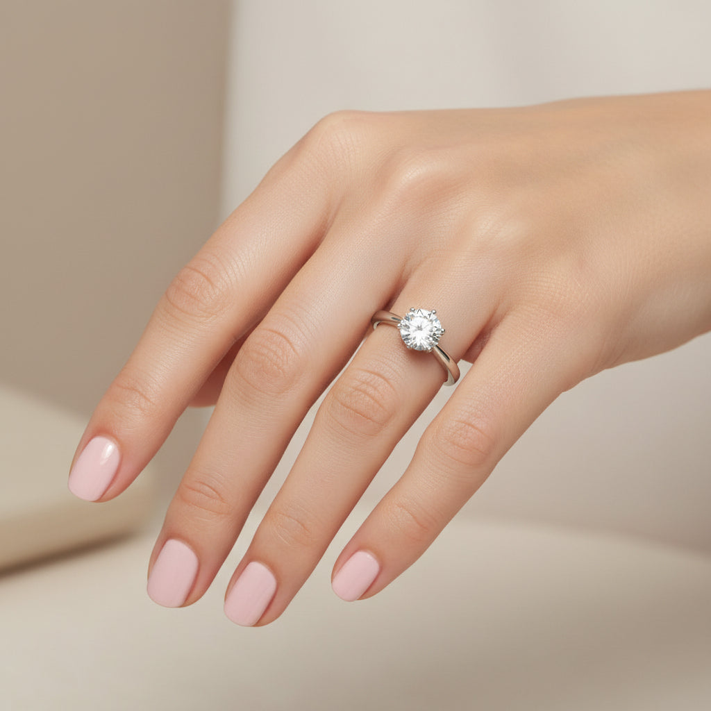 Anillo Solitario Moissanita