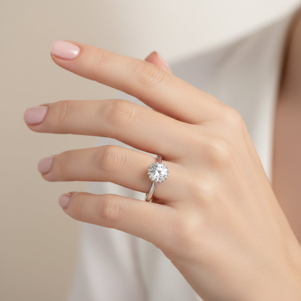 Anillo Solitario Moissanita