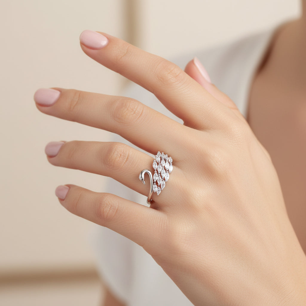 Anillo Cisne Circones Baguette