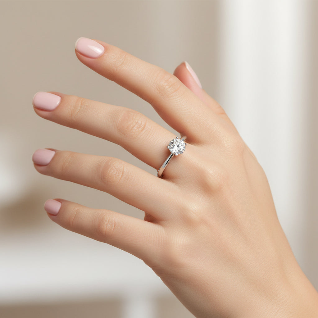 Anillo Solitario Moissanita